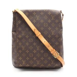 LOUIS VUITTON Authentic Brown Monogram Leather Shoulder Bag